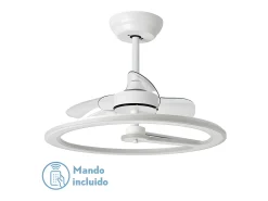 Ventilador Dc Chom Blanco Led Con Tres Temperaturas Y Control Remoto