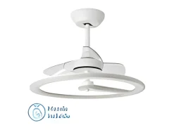 Ventilador Dc Chom Blanco Led Con Tres Temperaturas Y Control Remoto