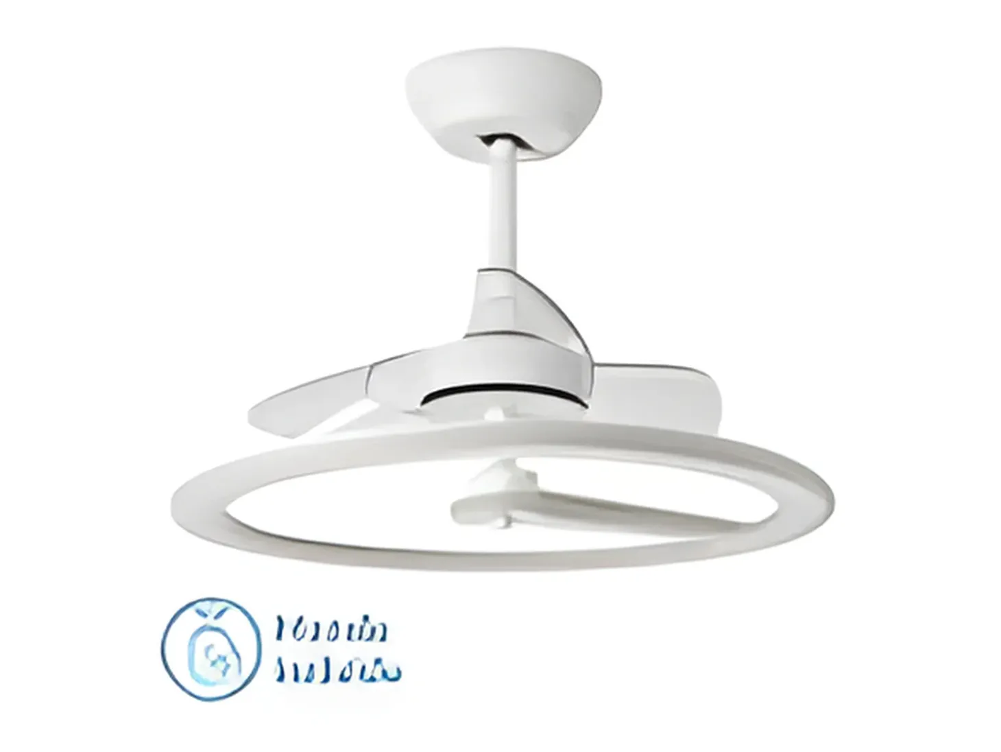 Ventilador Dc Chom Blanco Led Con Tres Temperaturas Y Control Remoto