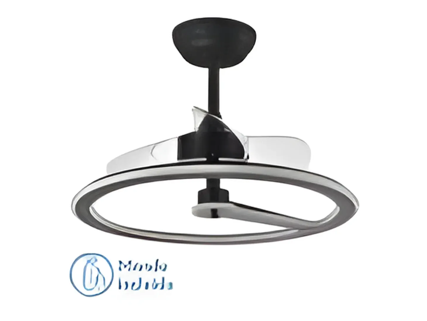 Ventilador Dc Chom Negro Led Con Tres Temperaturas Y Control Remoto