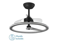 Ventilador Dc Chom Negro Led Con Tres Temperaturas Y Control Remoto