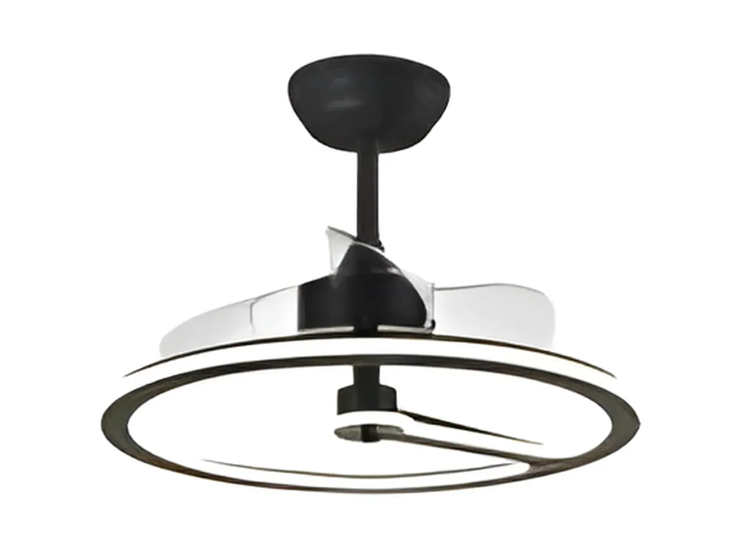 Ventilador Dc Chom Negro Led Con Tres Temperaturas Y Control Remoto
