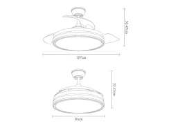 Ventilador Dc Dani L Niquel Led Integrado Cct Y Memoria Color