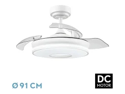 Ventilador Dc Dani S Blanco Led 3 Temperaturas Y Temporizador
