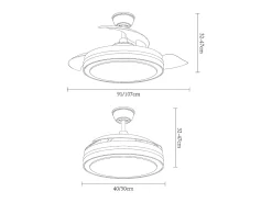 Ventilador Dc Esparta L Blanco Led 3 Temperaturas Y Control Remoto