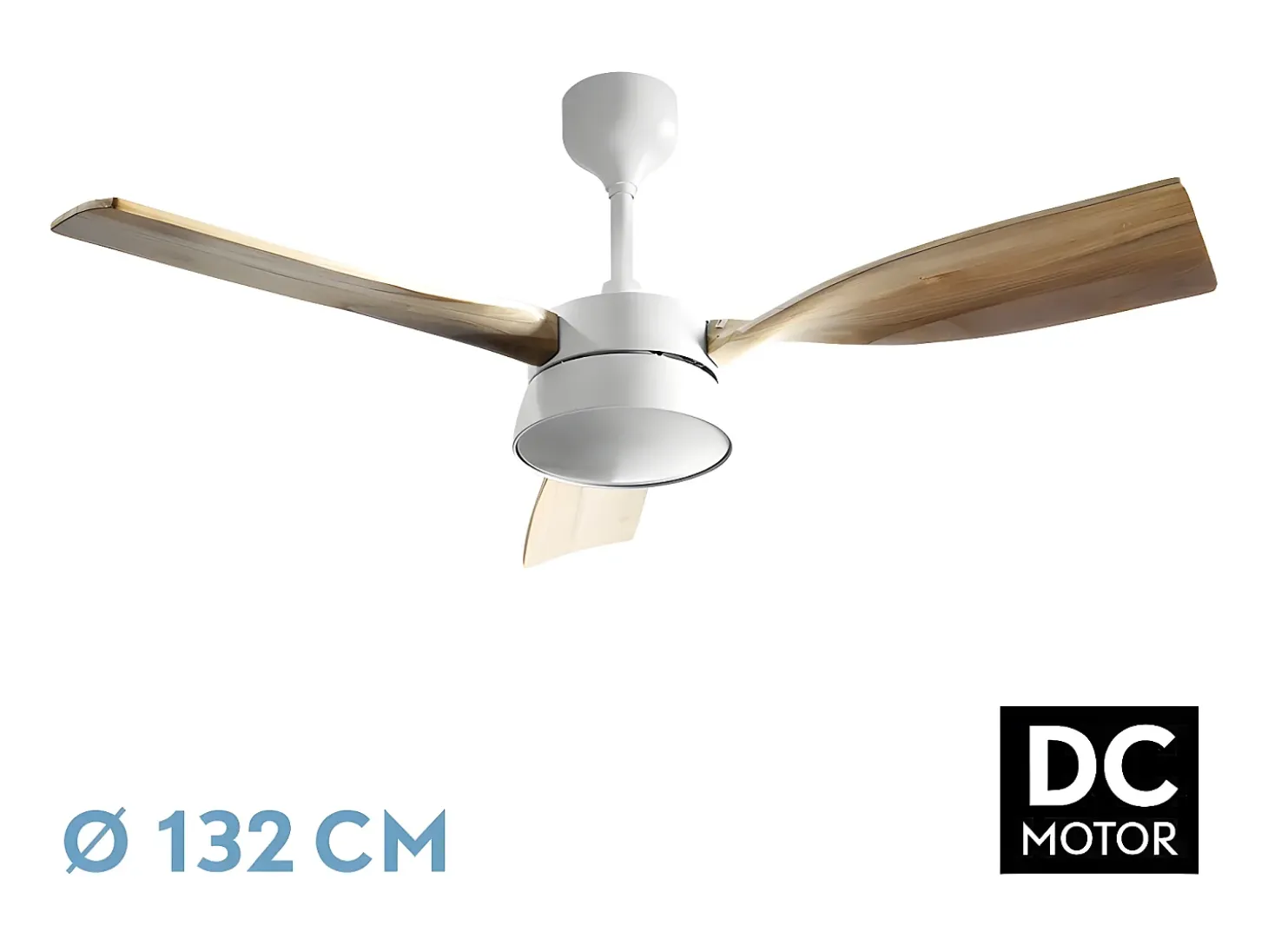 Ventilador Dc Estio Blanco Led 3 Temperaturas Mando Distancia