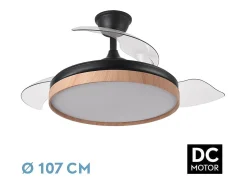 Ventilador Dc Evros L Negro Led Control Remoto Y Memoria Color