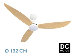 Ventilador Dc Genil Blanco Haya Led 3 Temperaturas Memoria Color
