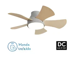 Ventilador Dc Gregario Gris Led 25w Cct Y Control Remoto