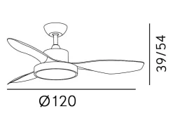 Ventilador Dc Hayate L Blanco Haya Led Memoria De Color Y Temporizador