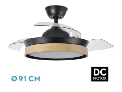 Ventilador Dc Iglu S Negro Led 3 Temperaturas Y Control Remoto