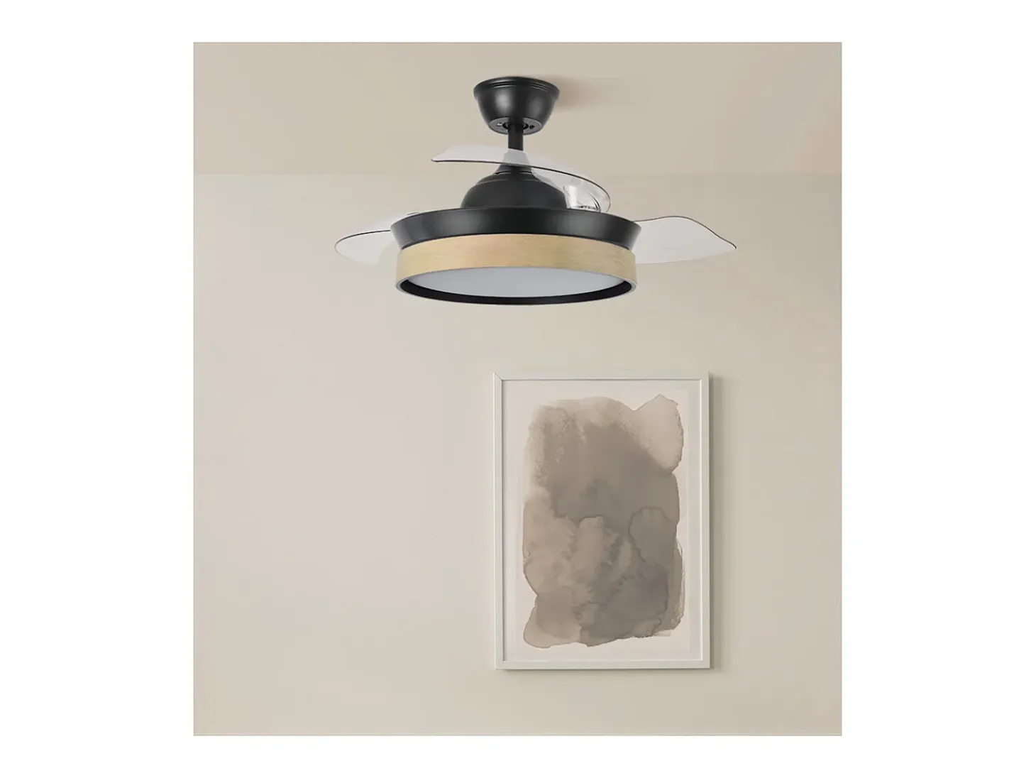 Ventilador Dc Iglu S Negro Led 3 Temperaturas Y Control Remoto