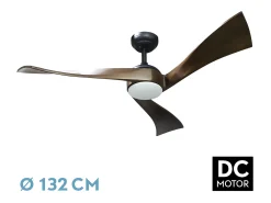 Ventilador Dc Janubi Negro Led 3 Temperaturas Temporizador Memoria Color