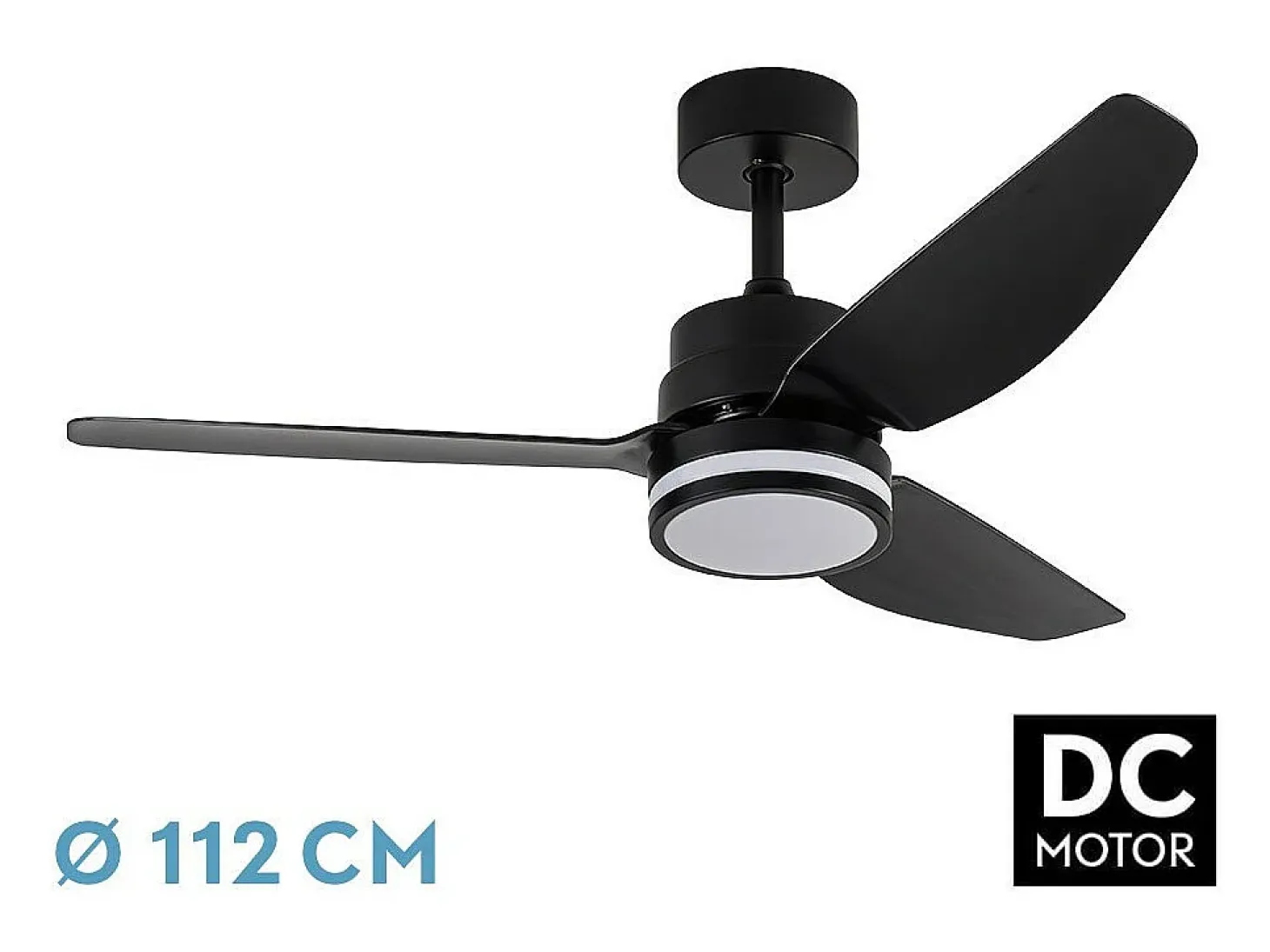 Ventilador Dc Jarama Negro Led 20w Con Mando A Distancia