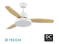 Ventilador Dc Kavala Blanco Haya Led Mando Distancia Cct Regulable