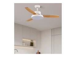 Ventilador Dc Kavala Blanco Haya Led Mando Distancia Cct Regulable