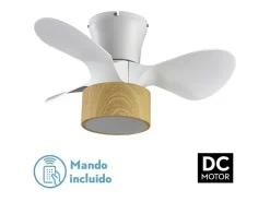 Ventilador Dc Kos Blanco Haya Led 24w Mando A Distancia Con Temporizador