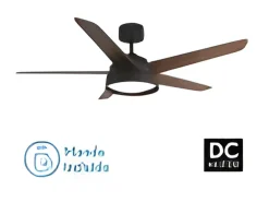 Ventilador Dc Lebeche Marron Led 3 Temperaturas Control Remoto