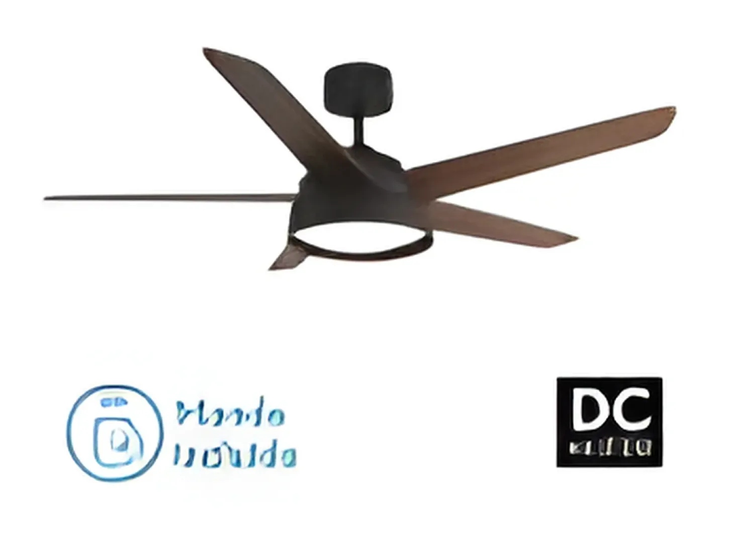 Ventilador Dc Lebeche Marron Led 3 Temperaturas Control Remoto