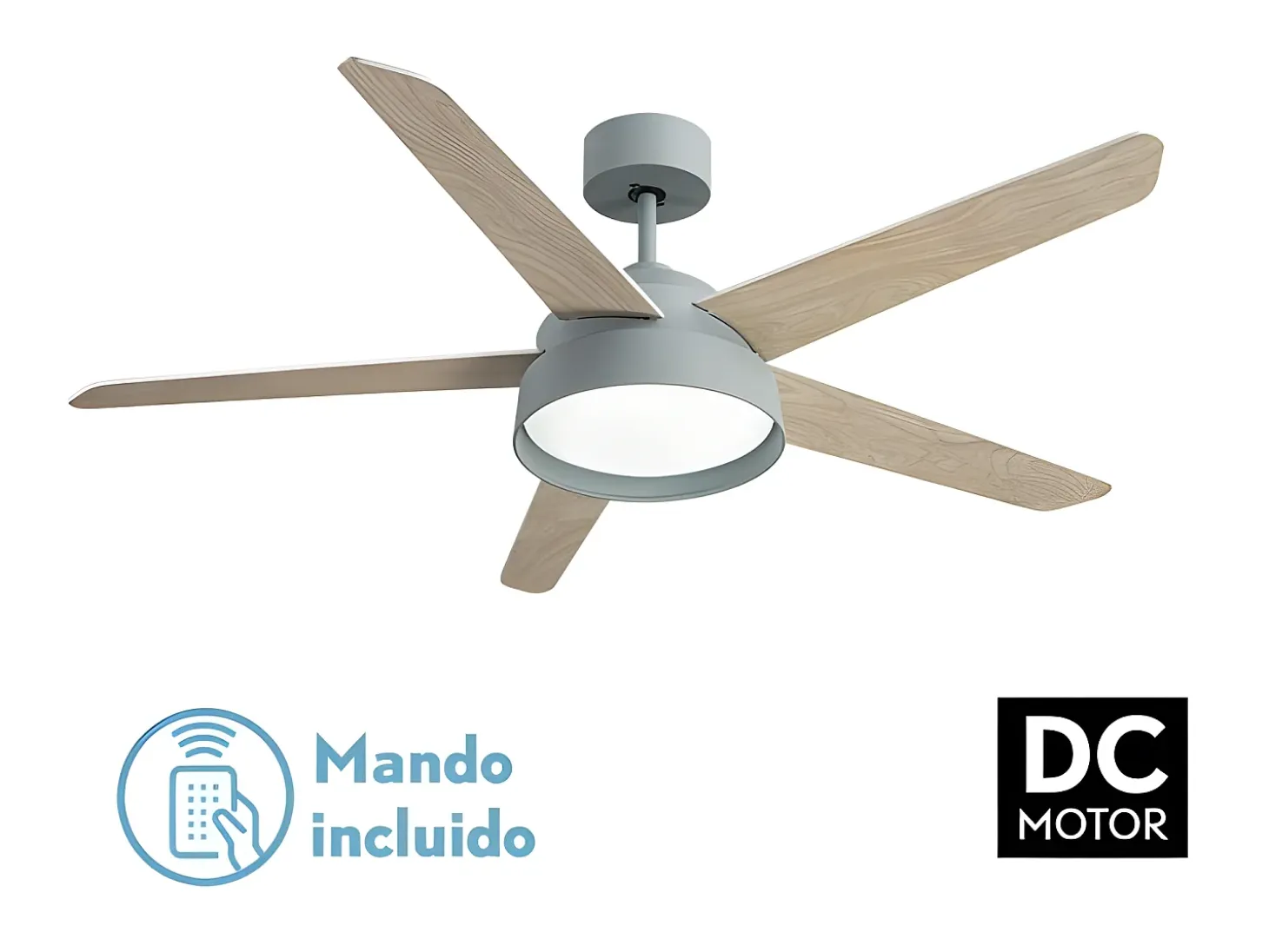 Ventilador Dc Lebeche Verde Led 3 Temperaturas Control Remoto