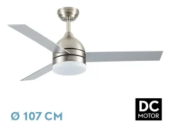 Ventilador Dc Legio Niquel Temperatura Regulable Mando Distancia