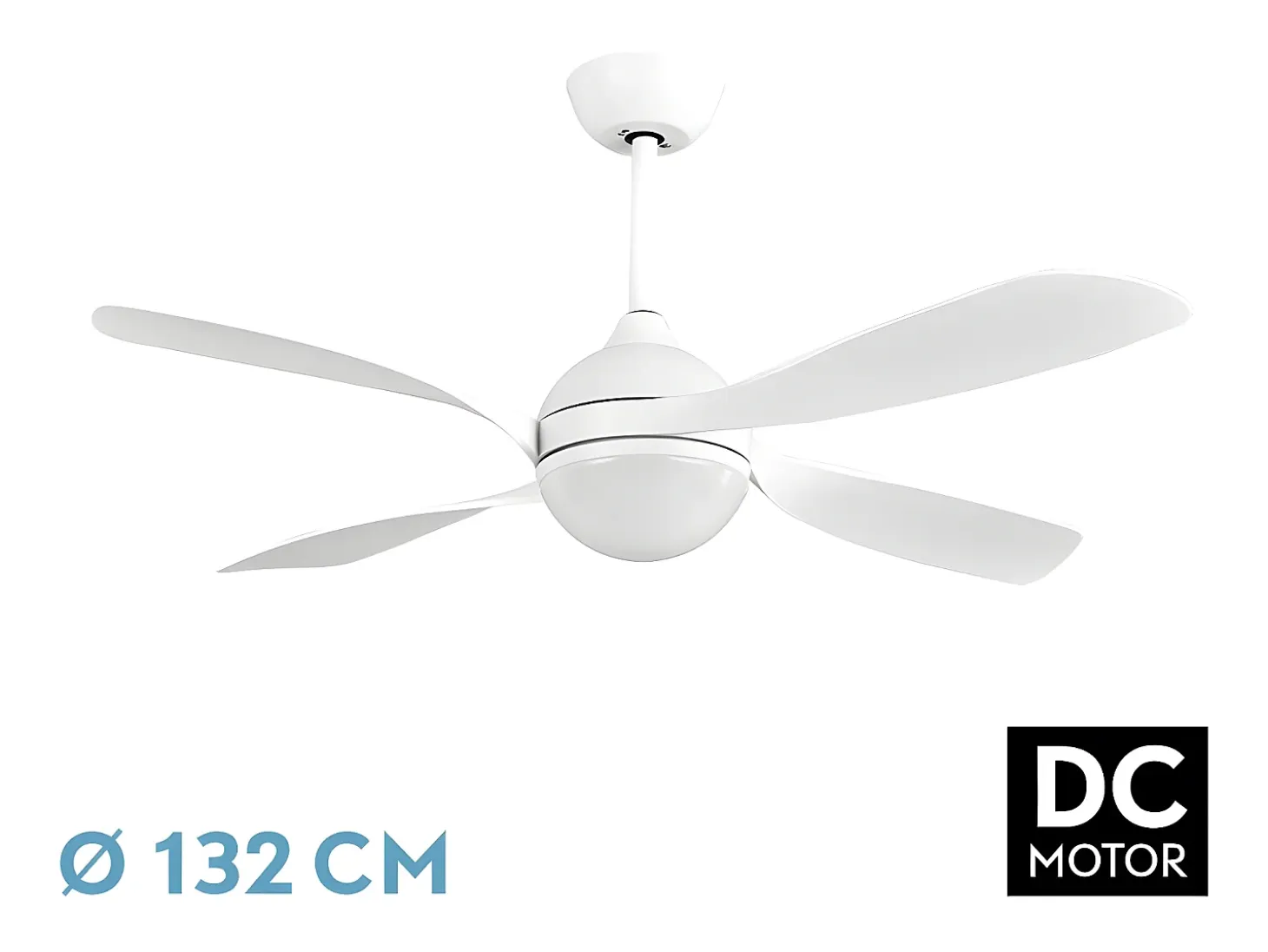 Ventilador Dc Livorno Blanco Led Integrado Con Cct Y Temporizador