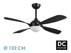 Ventilador Dc Livorno Negro Led Integrado Con Cct Y Temporizador