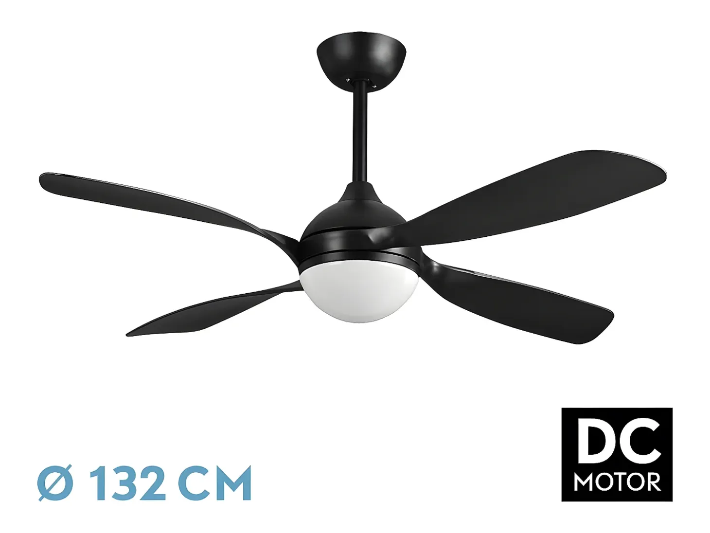 Ventilador Dc Livorno Negro Led Integrado Con Cct Y Temporizador