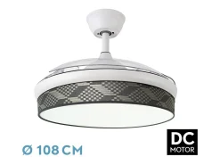 Ventilador Dc Moda Blanco Gris Mando Distancia Funcion Inversa