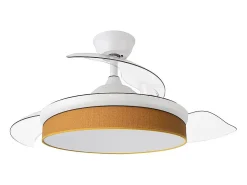 Ventilador DC Moda blanco/naranja LED 91 cm con mando