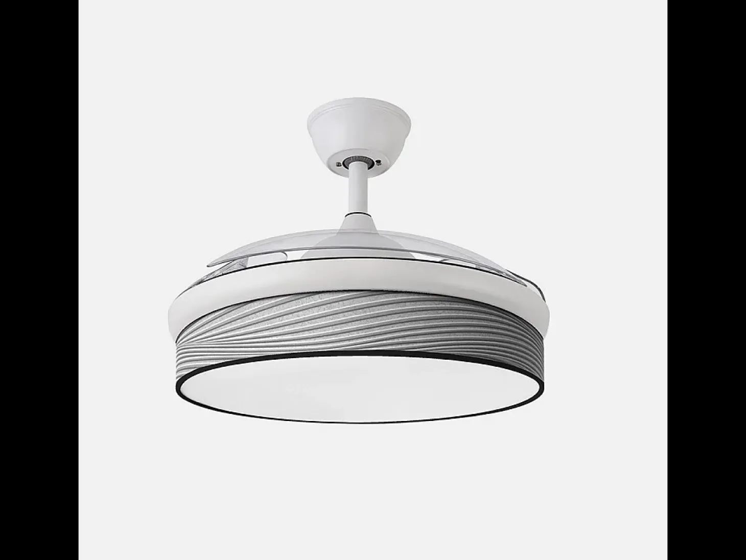 Ventilador DC Moda blanco/surco gris LED 91 cm con mando y memoria