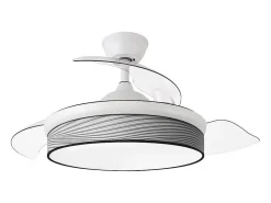 Ventilador DC Moda blanco/surco gris LED 91 cm con mando y memoria