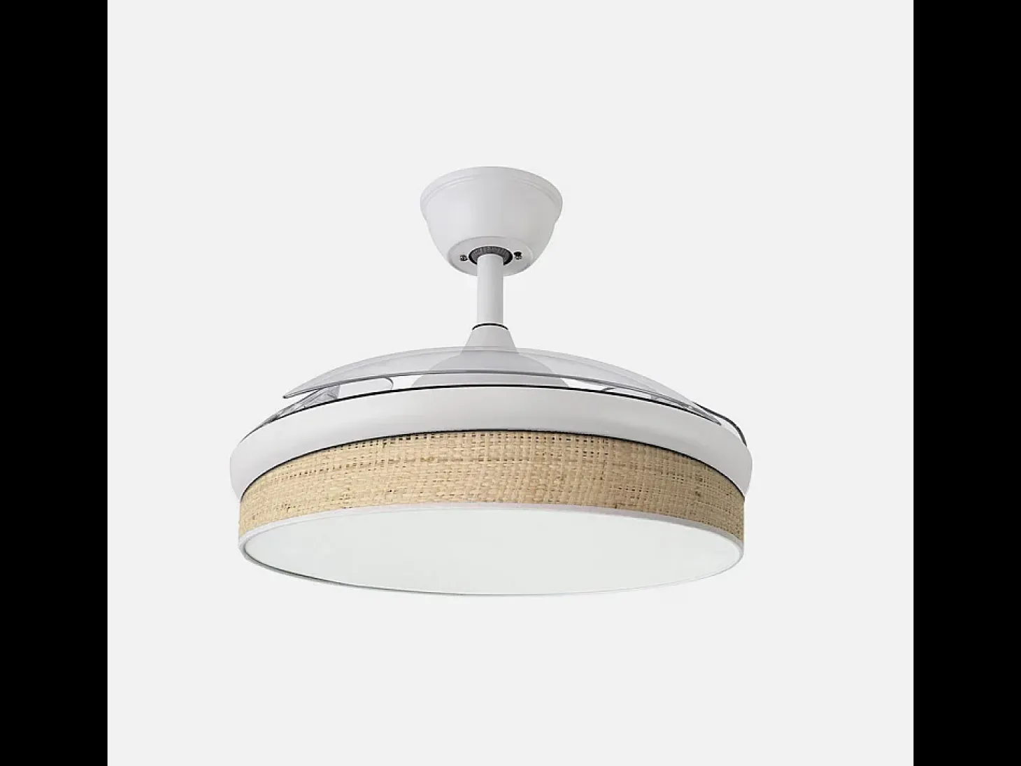 Ventilador DC Moda blanco/cañizo claro LED 91 cm con mando y memoria