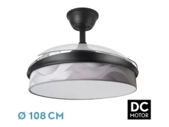 Ventilador Dc Moda Negro Gris Control Remoto Cct Regulable