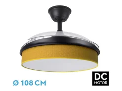 Ventilador Dc Moda Negro Amarillo Mando Distancia Funcion Inversa