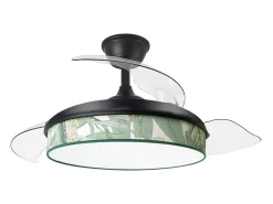Ventilador DC Moda negro/hoja verde LED 91 cm con mando y memoria