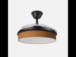 Ventilador DC Moda negro/naranja LED 91 cm con mando