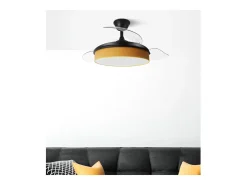 Ventilador DC Moda negro/naranja LED 91 cm con mando