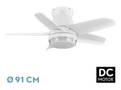 Ventilador Dc Neutron Blanco Led 3 Posiciones Y Mando A Distancia