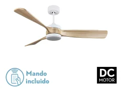Ventilador Dc Oriente Blanco Led 3 Temperaturas Y Control Remoto