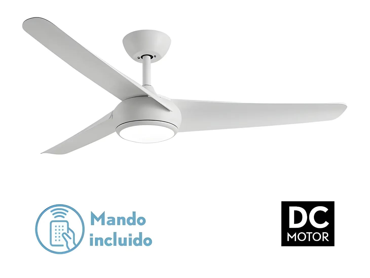 Ventilador Dc Patras Blanco Led Con Memoria De Color