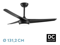 Ventilador Dc Patras Negro Led Con Memoria De Color