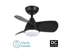 Ventilador Dc Pirdo Negro Led 24w Con 3 Temperaturas