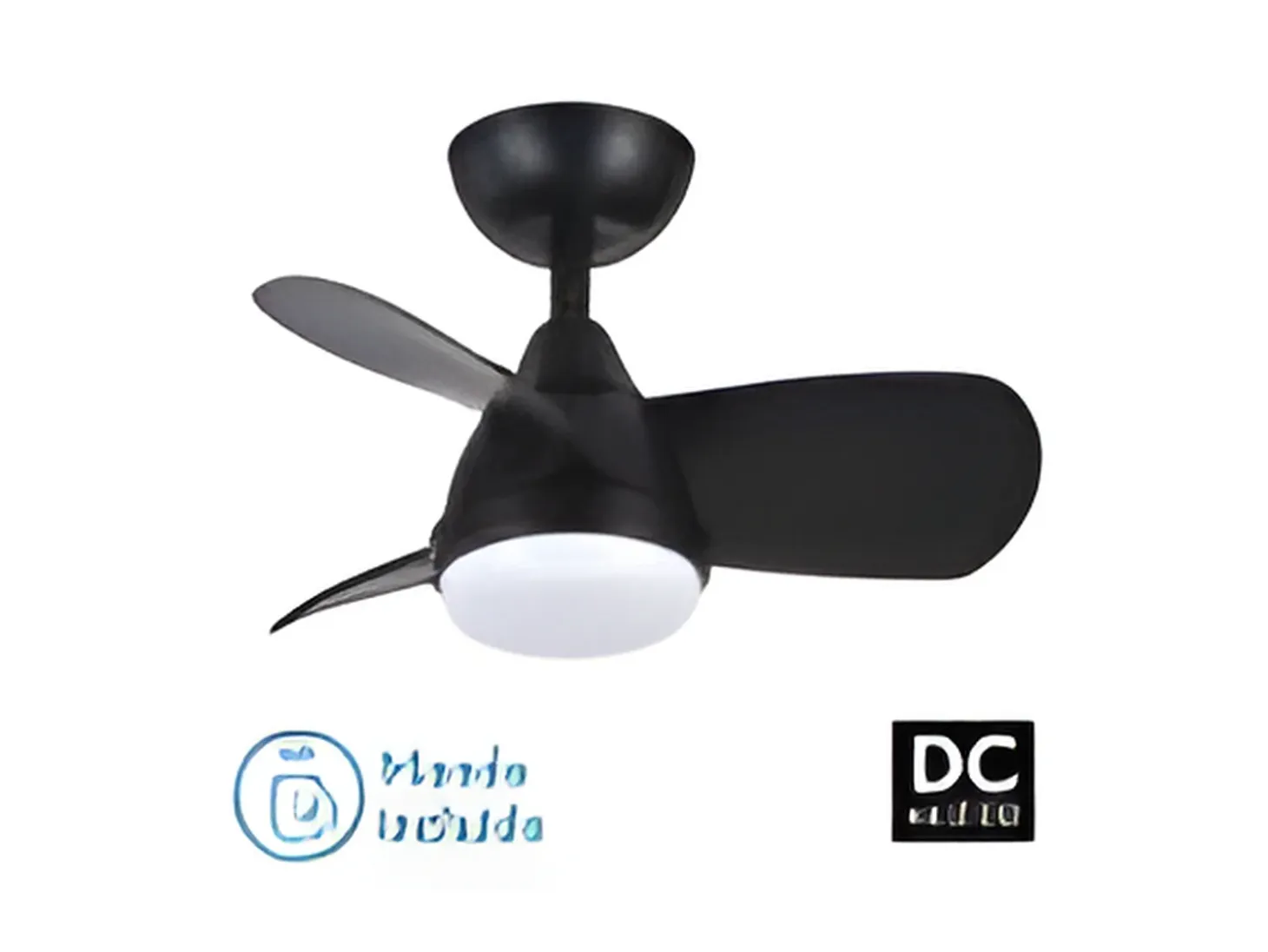 Ventilador Dc Pirdo Negro Led 24w Con 3 Temperaturas