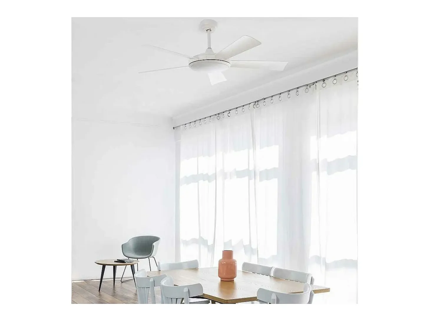 Ventilador Dc Saona G Blanco Led Dimable Temporizador Cct Regulable Faro