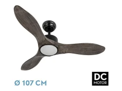 Ventilador Dc Segre Negro Led Dimable Con Memoria Color