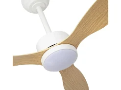 Ventilador Dc Serpa Blanco Haya Led Dimable Y Cct Regulable