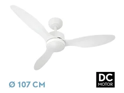 Ventilador Dc Serpa Blanco Led Dimable Y Cct Regulable