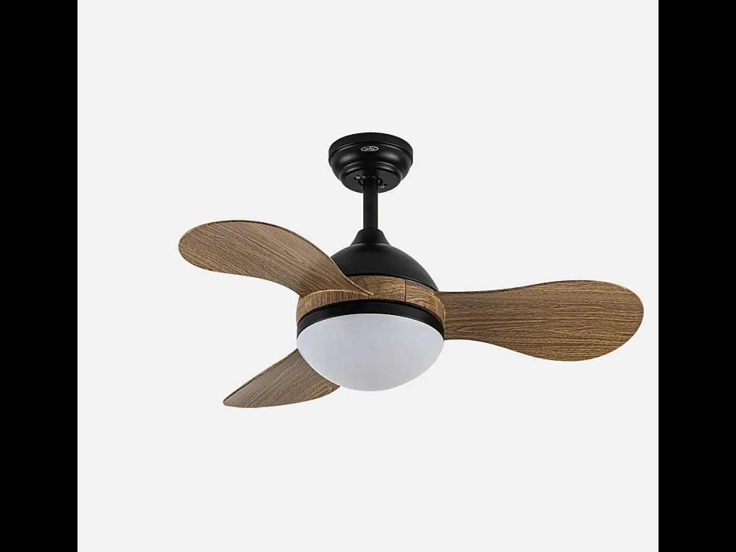 Ventilador DC Solido negro/madera LED 24W con 3 aspas y mando