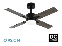 Ventilador Dc Talco Negro 4 Aspas Led 3 Temperaturas